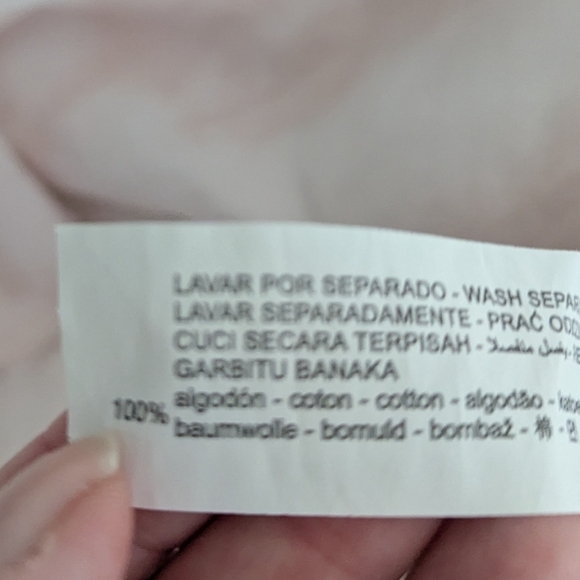 ZARA Tie Dye Pink & White Cotton Casual Midi Long Sleeves Dress Size Medium - Picture 12 of 12